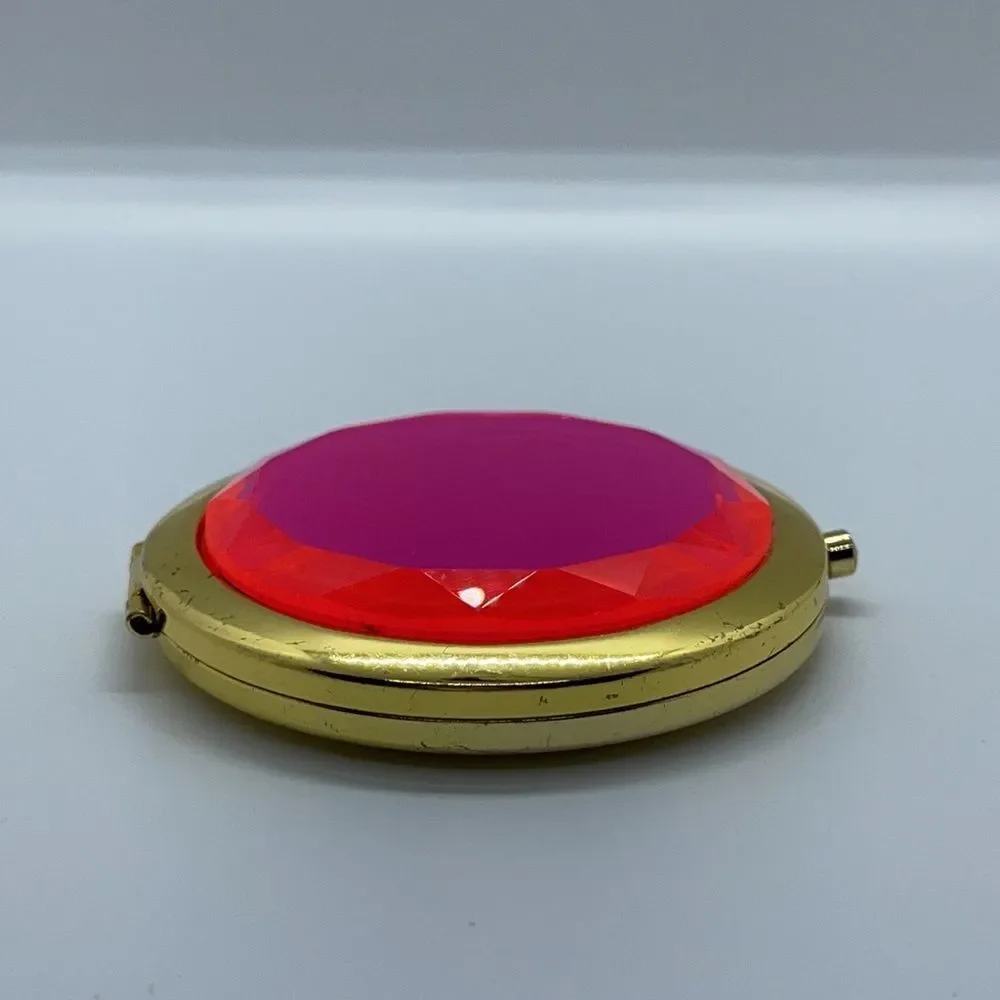 Pink Rhinestone Gold Double Sided Compact Mirror - Picture 3 of 6